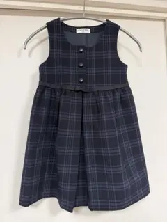 CHOPIN ネイビー系チェック ワンピース 110cm