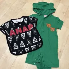 ANAP フード付きロンパース 80cm