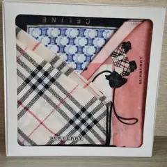 バーバリー セリーヌ ハンカチ 大判 チェック 犬 マカダム