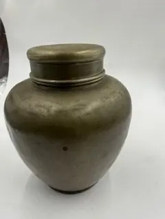 茶筒 茶入 錫製錫製 茶入・茶心壺・在銘『林克瑞製』煎茶道具