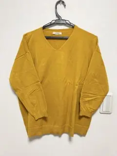 HEART MARKET マスタード Vネックニット 七分袖