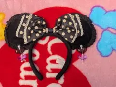 ディズニー　ミニーちゃん　水玉　イヤリング　リボン　カチューシャ