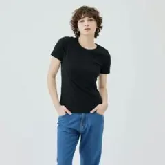 PETIT BATEAU クルーネック半袖Tシャツ ブラック Mのサムネイル