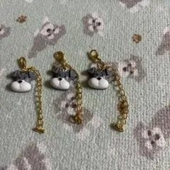 シュナウザー チャーム 3個セット ハンドメイド　ファスナーチャーム