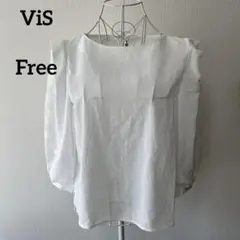 【ViS】 袖レースブラウス　七分袖