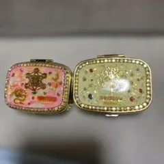レジン細工　ピルケース/小物入れ　ラメ装飾の小物入れ2個セット