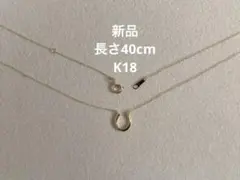 新品K18ホースシューネックレスモチーフネックレス幸せを受け止める馬蹄ネックレス