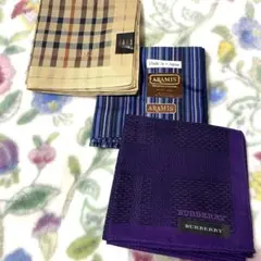 バーバリー　DAKSダックス　アラミスARAMIS 3枚セット新品ハンカチ