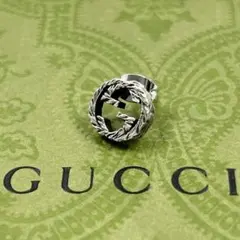美品✨　グッチ　GUCCI ピアス　アラベスク　インターロッキング　G　燻　片耳