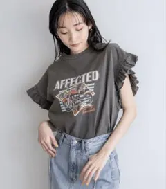 【ローリーズファーム】フリル袖 バイクプリント Tシャツ　フリーサイズのサムネイル