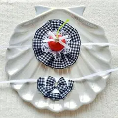 にじまるっと さくらんぼベッドドレス＆スタイ ブラック