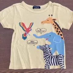 【kladskap】動物プリント Tシャツ 100 黄色のサムネイル