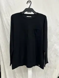 look seaシルク　コットンブラック Lサイズ 長袖カットソー ポケット付き