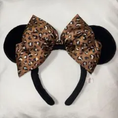 ディズニー ミニー ヒョウ柄 リボンカチューシャ