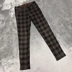 【サムシング】（S）スキニーパンツ チェック柄 細身 ストレッチフィット