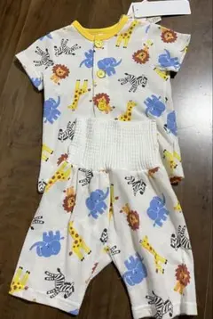 【新品】動物柄　腹巻き付きパンツ　パジャマ　上下セット　しまむら　80cm