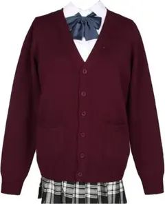制服カーディガン ワインレッド バーガンディー