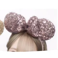 ローズゴールド ミッキー型カチューシャ