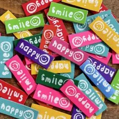 革タグレザータグ smile happy☺︎ミニタグカラフル40ピース① - メルカリ