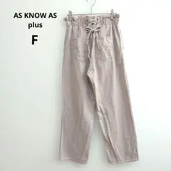 【アズノゥアズプラス】後ろレースアップ ハイウエスト デニムパンツ ピンクのサムネイル