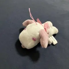 スヌーピー マスコット ぬいぐるみ 寝そべり ロゴリボン ピンク