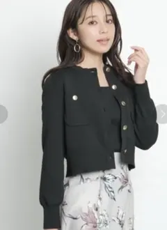 5分袖ニットジャケットアンサンブル