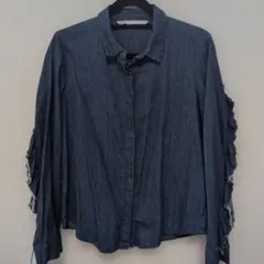 ZARA Trafaluc デニムシャツ フリルデザイン
