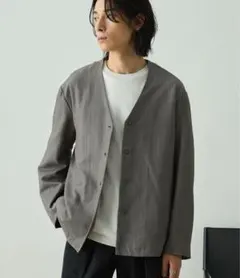 EMMA CLOTHES TRストレッチツイル スーツ地 Ｖネックカーディガン