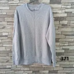 グレー クルーネック トレーナー XL