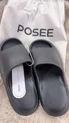 【SNSで話題！】POSEE（パセ）ふわふわ EVA 厚底サンダル-ブラックのサムネイル