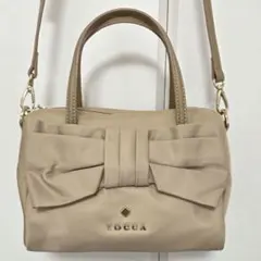 TOCCA ベージュ リボンショルダーバッグ