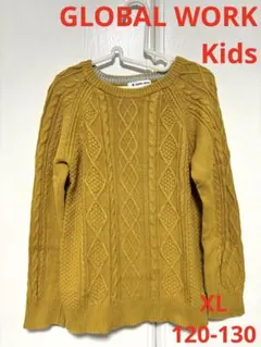 グローバルワークキッズ　コットンケーブルニットセーター　XL 120〜130