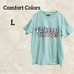 Comfort Colors Tシャツ ミントグリーン ロゴ 半袖 【L】