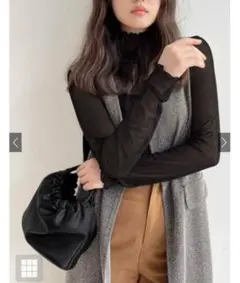 今田美桜 タートルネックメロウシアートップス[dk867] ライトグレー