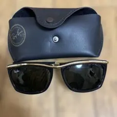 Ray-Ban サングラス オリンピアン　ブラック/ゴールド ケース付き