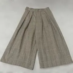 チェック柄 ガウチョパンツ