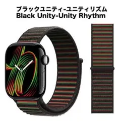 42/44/45/49mm アップルウォッチ ブラックユニティリズム スポーツ