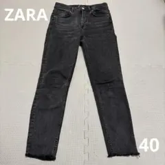 ZARA ブラックデニム　スリムフィット　ジーンズ 40
