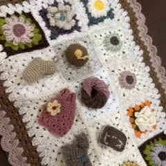 かぎ針編み立体モチーフブランケット