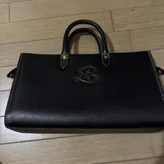 ブラック ハンドバッグ Bロゴ入りのサムネイル
