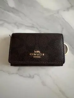 COACH シグネチャー キーケース ブラウン