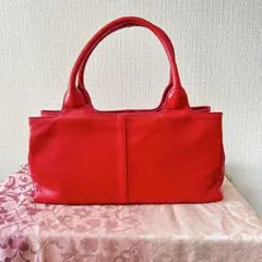 COMME CA DU MODEコムサデモード 革 ハンドバッグ 赤