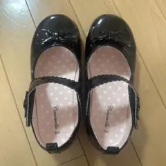 Caramella 黒 リボン付きフォーマルシューズ 20.0