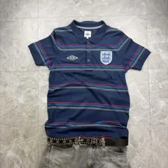 umbro イングランド代表 ボーダー ポロシャツ ゲームシャツ - メルカリ