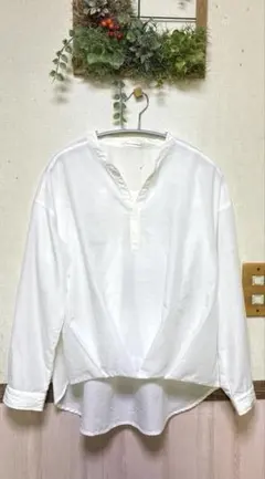 新品！a.v.v standard 長袖 スキッパーシャツ ホワイト Lのサムネイル