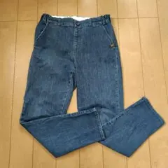 ダークブルー デニムパンツ ゴム入りウエストMサイズ