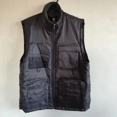 ☆美品☆　メンズ　中綿ベスト 多機能ポケット　ダークグレー　M