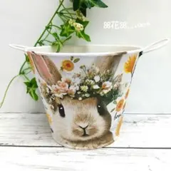 ❤︎sale❤︎デコパージュꔛ‬ꕤ ガーデン雑貨 ♡取っ手付きリメ缶インテリア