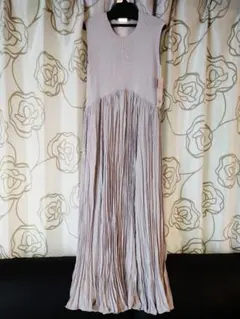 ノースリーブニットドッキングワンピース ライトグレー サイズ0