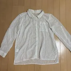 anyFAM 長袖　シアーシャツ　ホワイト　ドットのサムネイル